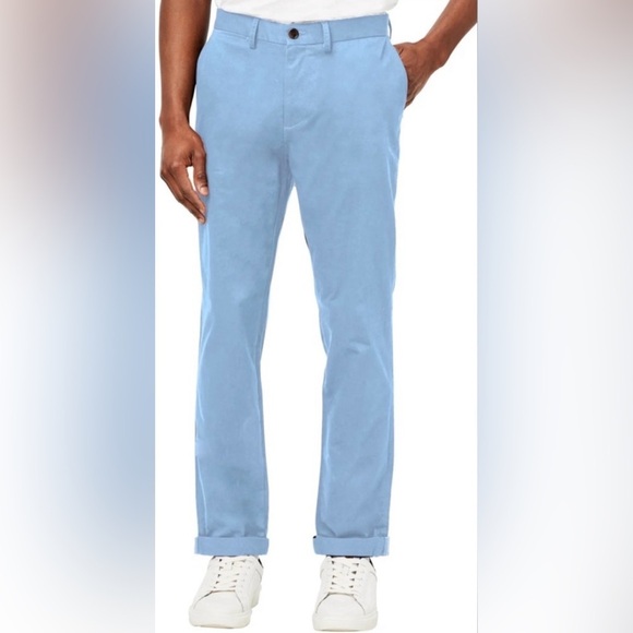 Ben Sherman Cerulean Blue Straight Fit Casual Chino Pants - Picture 1 of 6
